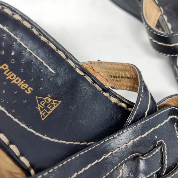 Hush Puppies Cyprus Slide Comfort Sandals Open Toe Vegan Leather Black Size US 6 - Picture 6 of 11